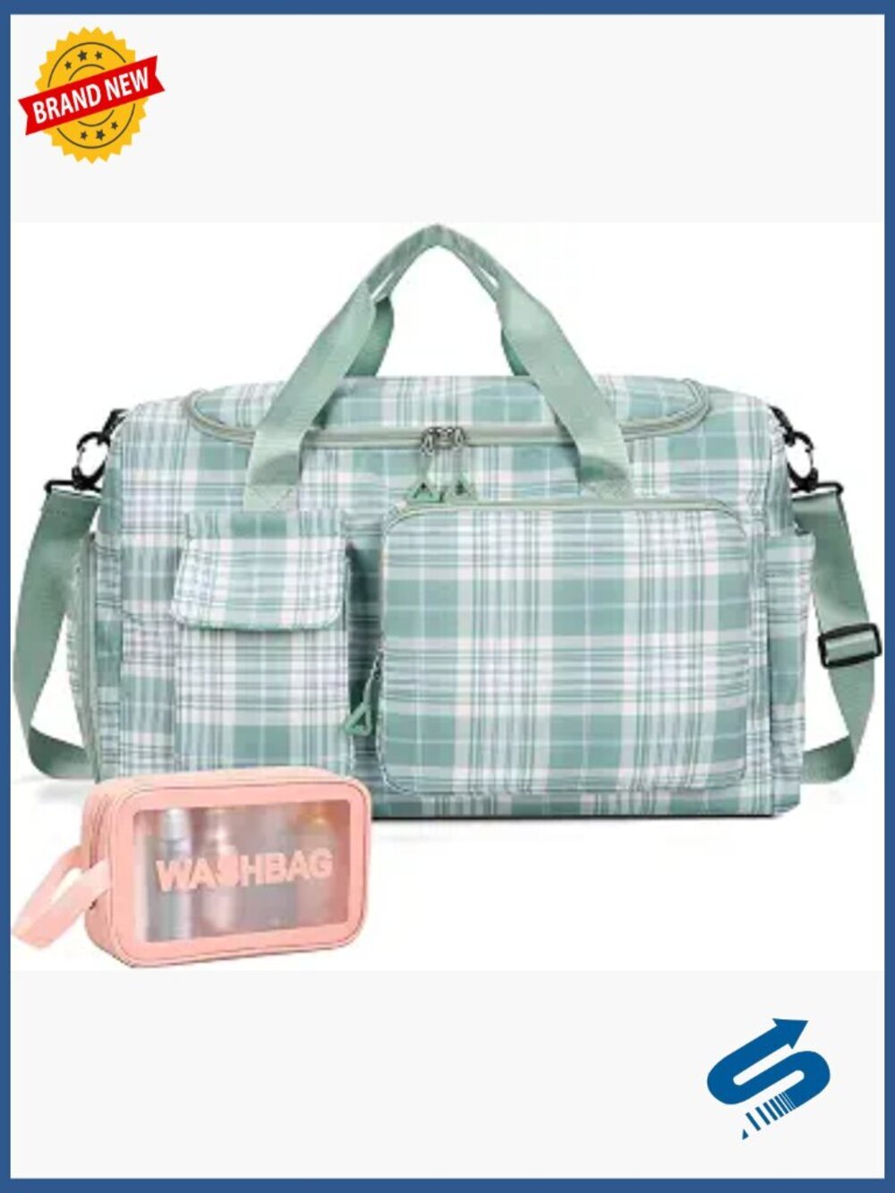 Travel Duffle Bag with Shoe Compartment & Wet Pocket